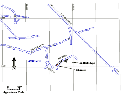 Plan View Location of 46-186E Stope