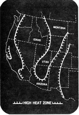 Map showing geological hot spots